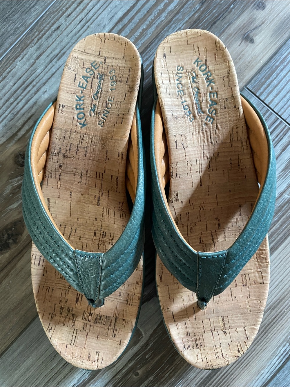 🩴Kork Ease🩴Teal Madison Wedge Sandals - Picture 8 of 11